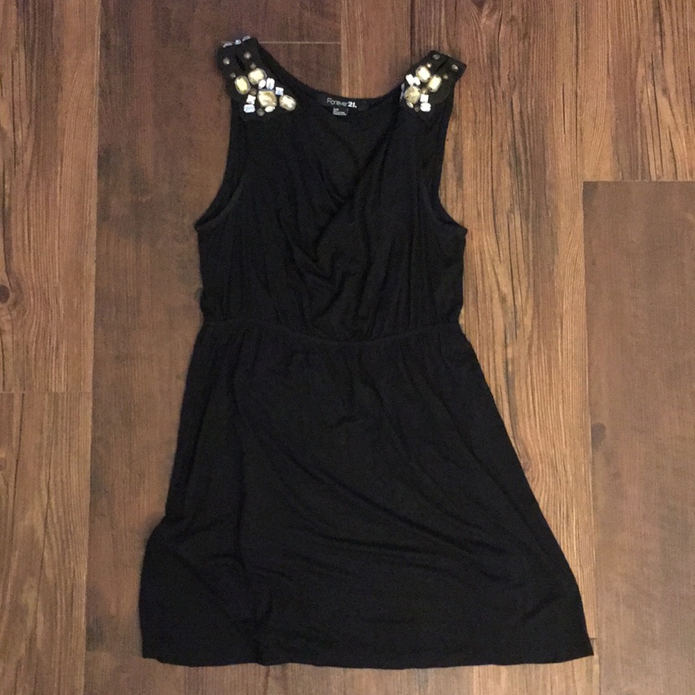 Beaded black cocktail dress